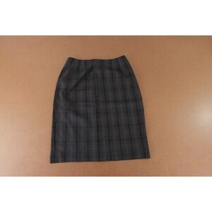 Levine Classics Women's Size 6 Black Gray Plaid Pencil Skirt